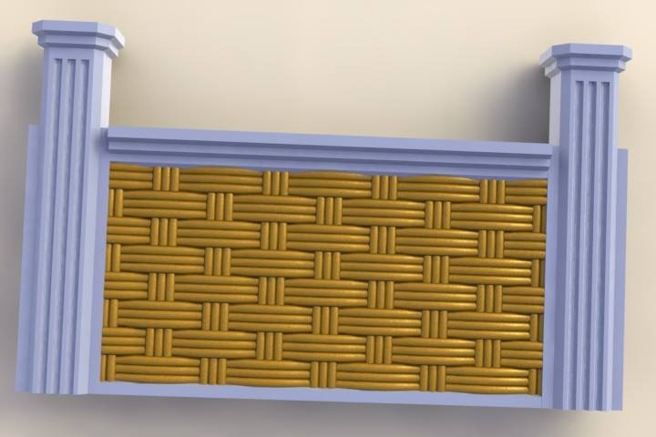 Wicker Pattern Wall Moldings - Görsel 1